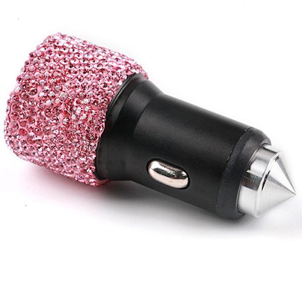 Kvinner Krystall Dual USB Port Bil Rask Rhinestones Bling Lader PK1