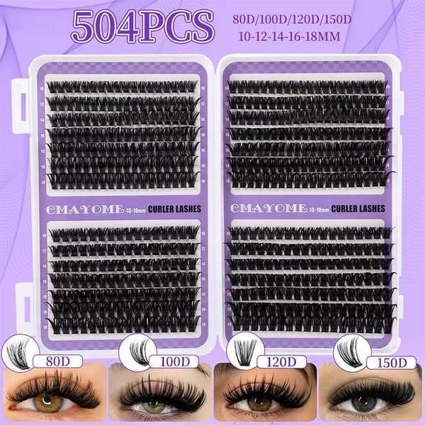 Lashes Cluster DIY fransförlängning blandad bricka kluster ögonfransar G