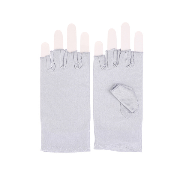 1 par Anti UV-handskar UV-sköldhandske Fingerlös manikyrspik Light gray