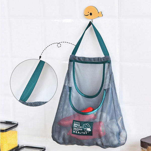 Kök Multifunktionell Frukt Grönsakshängande Bag Wall Hangin C