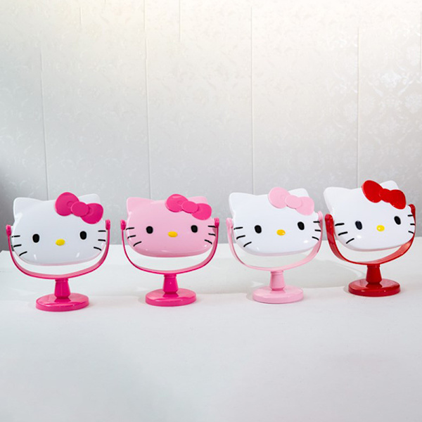 Ny Kawaii Pink Mirror Cartoon Hellokitty Melody Kuromi Folding Pink