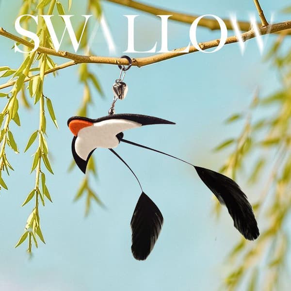 1/2 stk. interaktivt kattelegetøj, simuleringsfuglefjer med klokke Swallow head