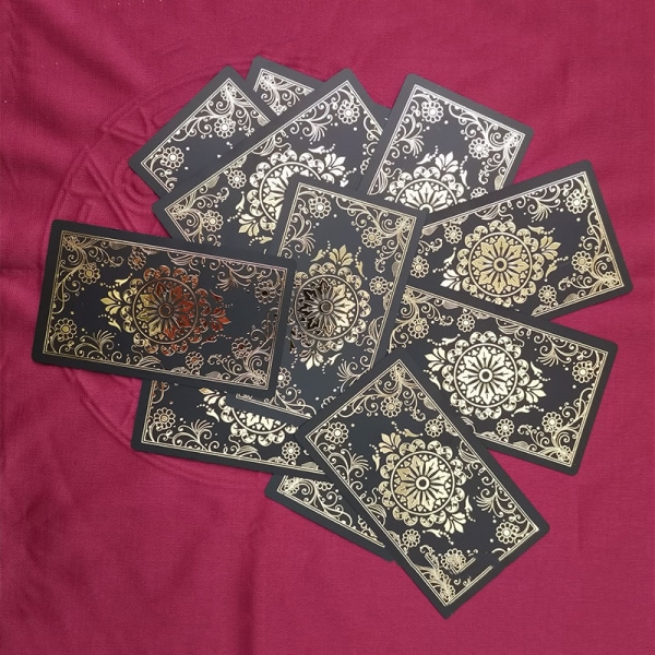 Set Tarot-kortit Lahjarasia Ylellinen kultafolio Tarot-kortti Hot Stampi