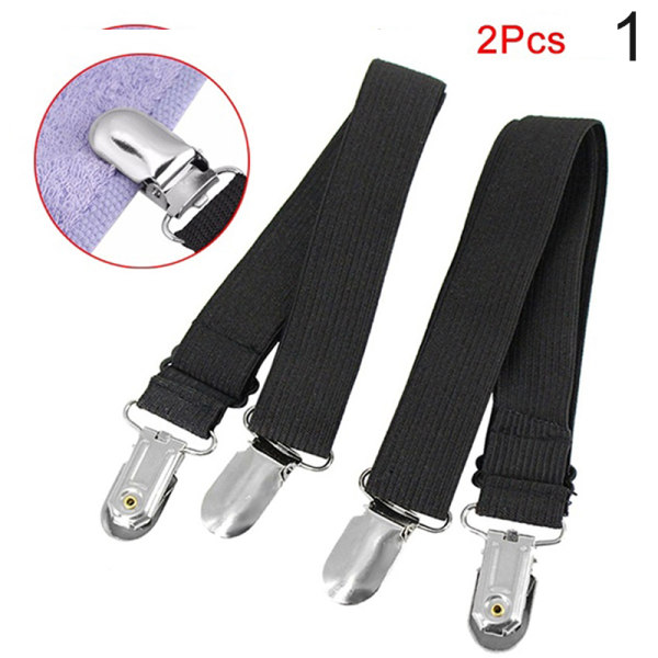 2stk Justerbar Elastisk Sengetøy Clip Madrasstrekk Hjørne Ho white