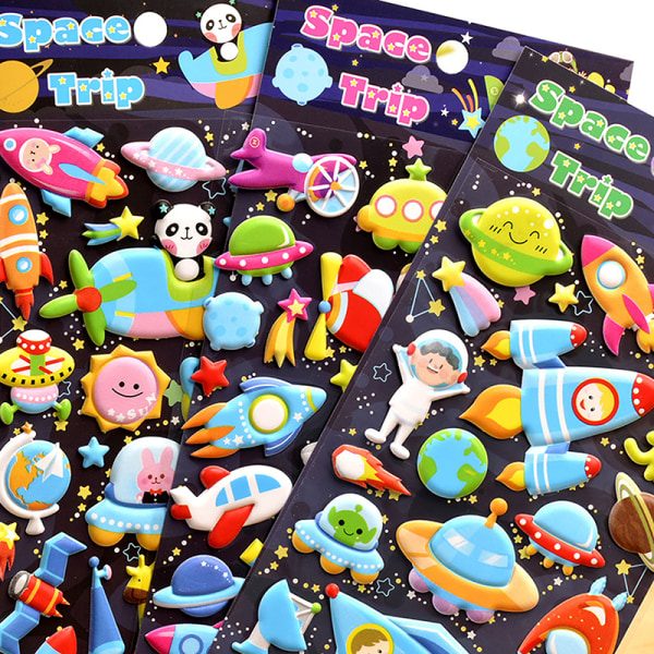 Flash Space Universe Alien Tredimensjonale Bubble Stickers Ch A3