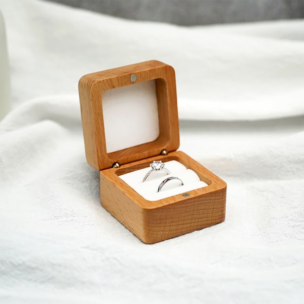 Wood Gifting Ring Gaveesker Etui Emballasje for smykker Ring Ne A2