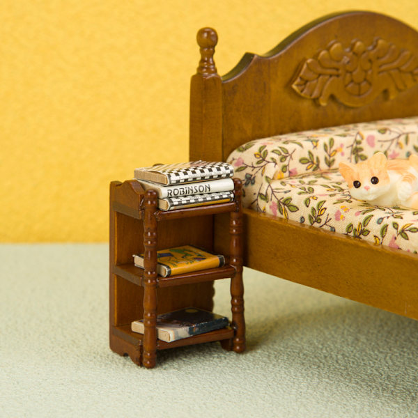 1:12 Dockhus Miniatyr sängbord Förvaringsställ Nattduksbord