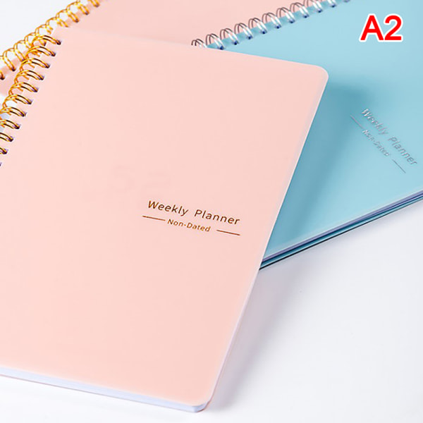 A5 Agenda Planner Notebook Dagbok Veckoplanerare Mål Vana pink