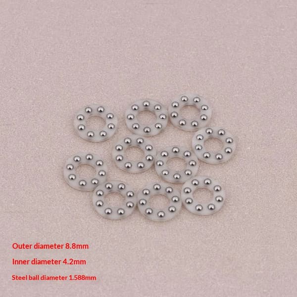 10 st stålkullager med plaststöd för fällbara knivar 8.8x4.2x1.588mm
