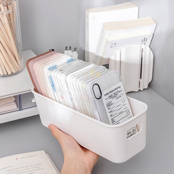Desktop Phone Case Storage Box Ins Multifunctional Cosme White
