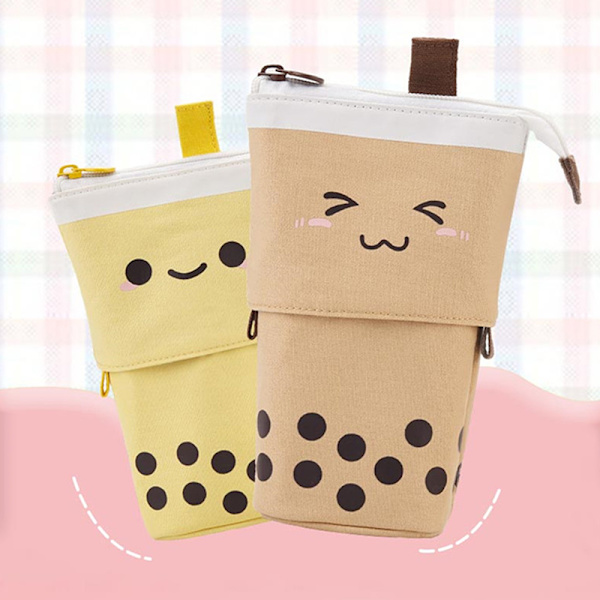 Pysyvä case ja teleskooppinen kynäpidike Kawaii-paperi Coffee