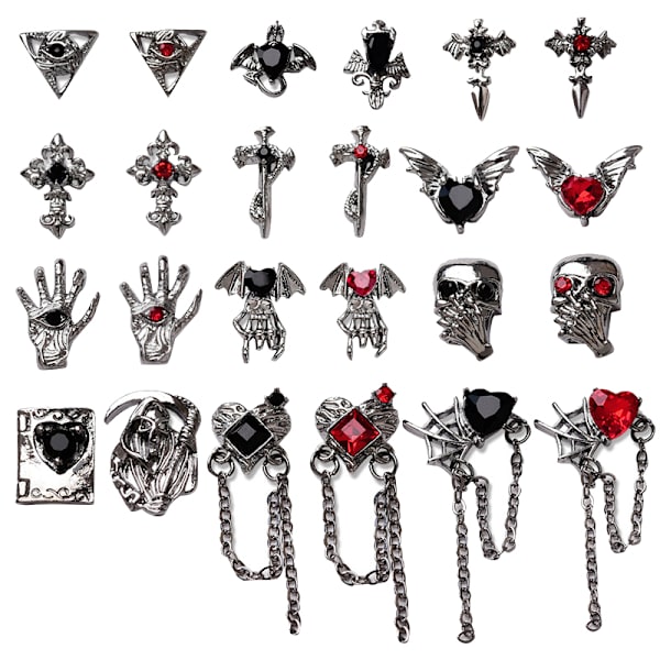Tee itse nail art , 3d metalliseos, tumma kynsiristikkohämähäkki C