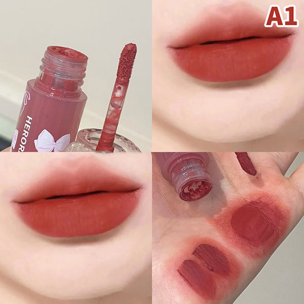 Matte fløjl læbeglans flydende læbestift læbefarve mudder makeup Lat A6