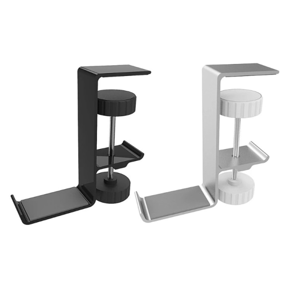 Høretelefonholder af aluminiumslegering Krog under skrivebordshovedtelefonstativ Black