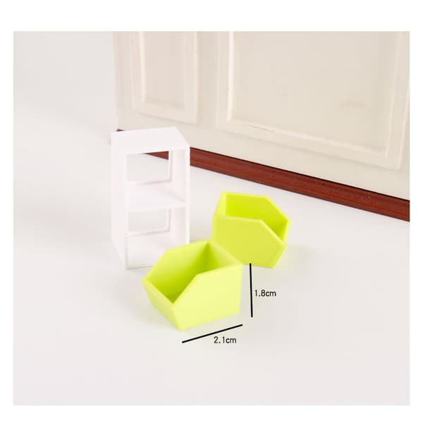 Miniatyr Förvaringslåda Prydnad 1/12 Dockhus Mini Kök Bas White pink