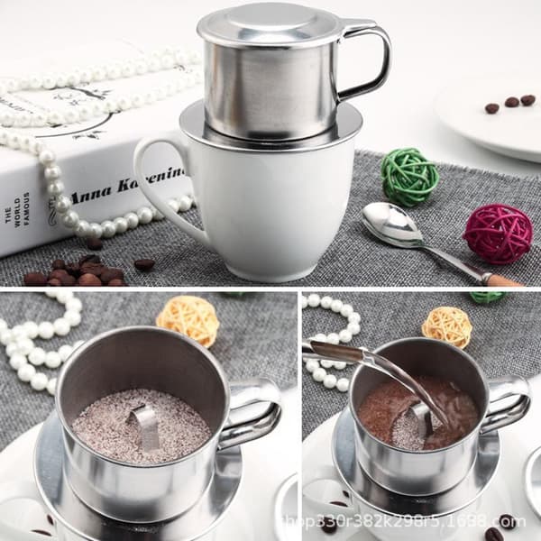 Kaffefilterkop i rustfrit stål til vietnamesisk kaffedryp 4