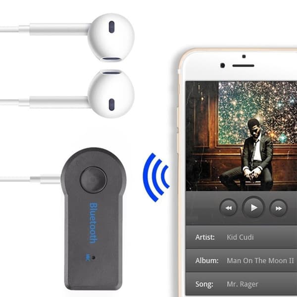 Trådløs Bluetooth 3,5 mm AUX eller stereomusikk hjemmebilmottaker A