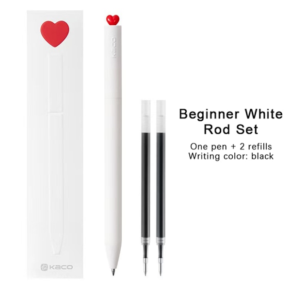 1Set First Love Heart/Star 0,5 mm Gel Ink Pen Smooth Writing Fin White