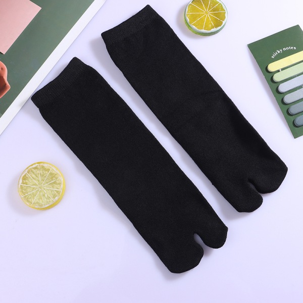 1/3 Par Style Strumpor Bomull Andas Separat Två fingrar Så 1pair black