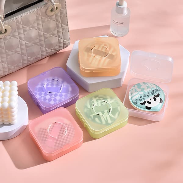 Tom Air Cushion Puff Box Bærbart kosmetisk makeup-etui Contai Blue