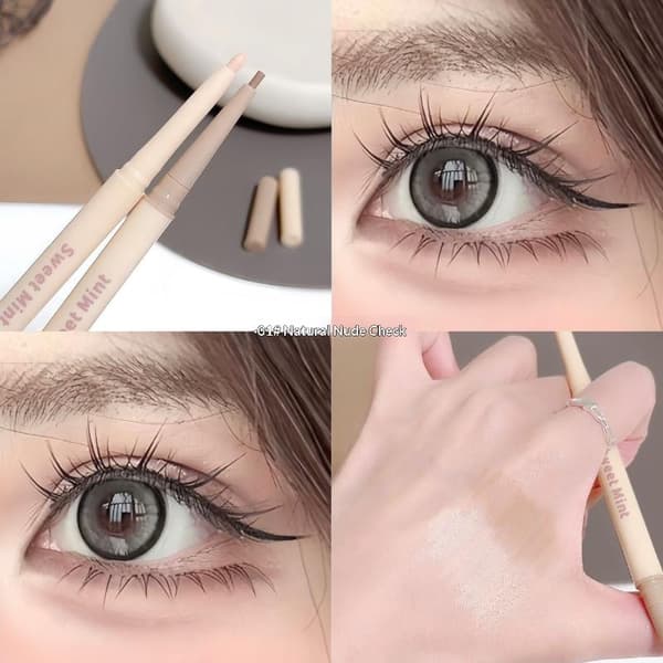 Dobbelthodet eyelinerpenn Liggende silkeorm øyelysner bronzer 2 A2