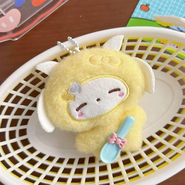 e Kawaii Plysch Nyckelring Litet Lamm Anime Nyckelring För Väska Present A3