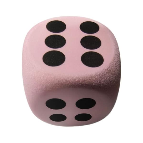 1/6 stk 80 mm store skumterninger med prikker, seks sider, terninger for barn som teller A4