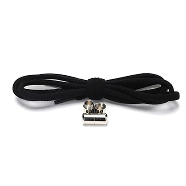 Joustavat lenkkarit kengännauha Metal Lock Lazy Nauhat lapsille ja Ad Black
