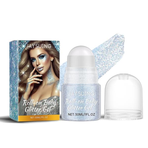 Jaysuing Glitter Roller Stick Series Langvarig Skinnende Naturlig Silver gray