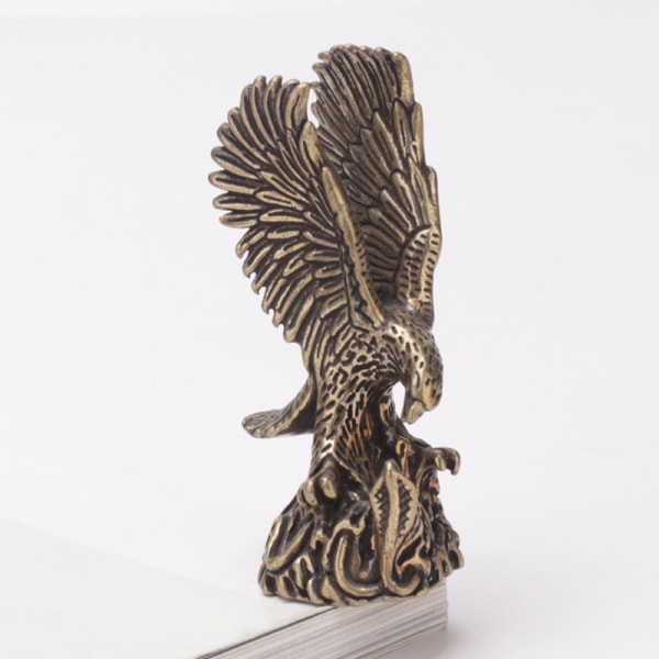 Bronse Flying Eagle Statue Messing Miniatyrfigurer Home Deco