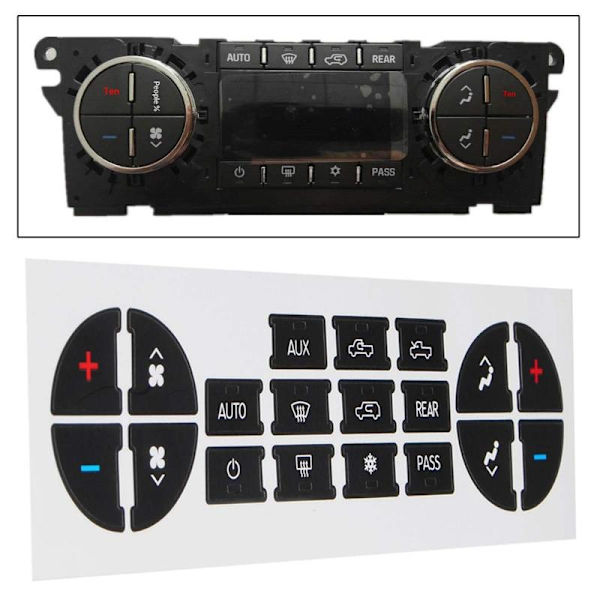 2 ark bilknapp AC-etikett Central kontrollpanelknapp S A8