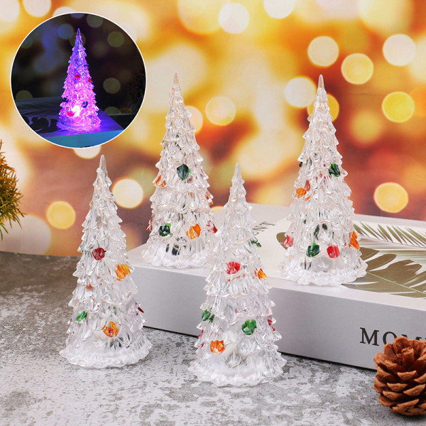 Mini Juletre LED Lys Ornament Dukkehus juletre