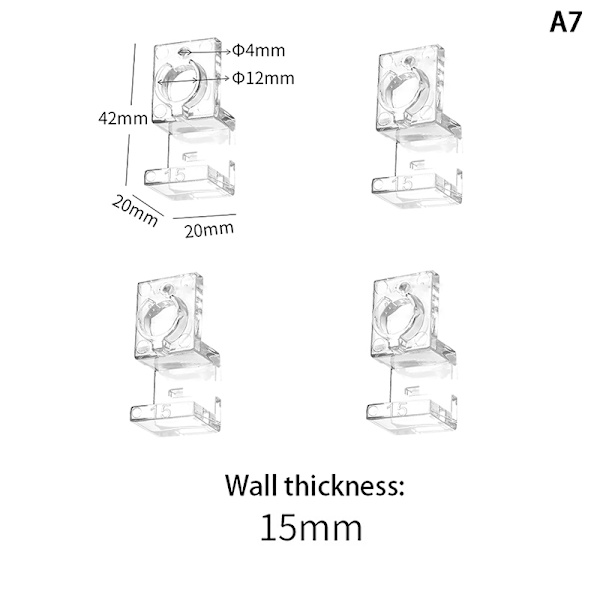 4 stk Aquarium Akryl Clips Akvarium Låg Dæksel Support Holder 15mm