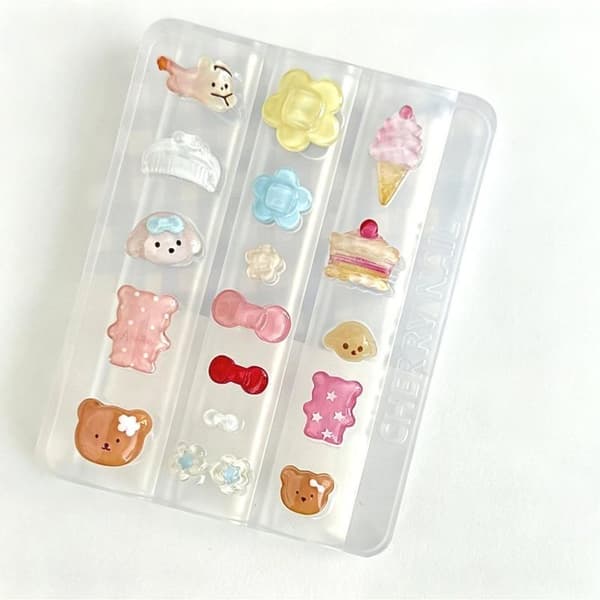 3D Silikon Nail Art Form Tecknad Djur Relief Snideri DIY Des A2