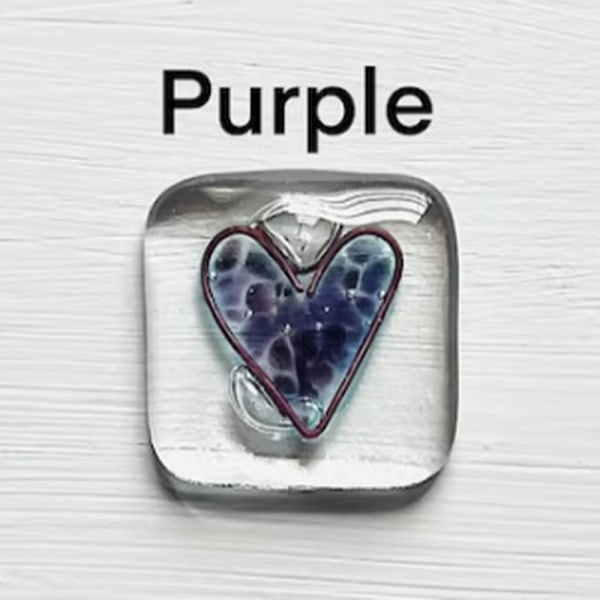 Kram Grattis på födelsedagen Love Sunshine Pocket Token Glas Heart Keeps Purple A