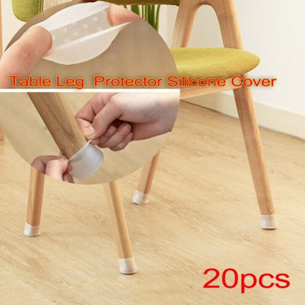 20 st Silikonstol Ben Golvskydd Strumpor Bordsfotdyna F gray
