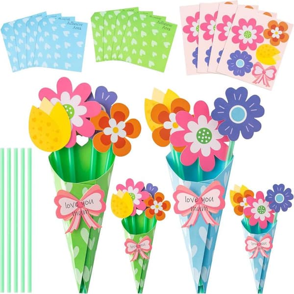6/12 stk. blomsterbuket håndværkssæt Lærernes Dag Mors Dag Blomst 12Sets