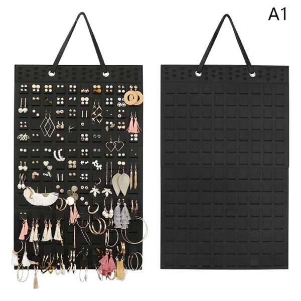 Väggmonterad smycken Display Organizer Bag Vertikal Black