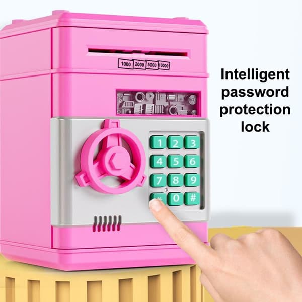 Spargris Mini Safe Mynter Kontanter Spareboks Passordtelling A3