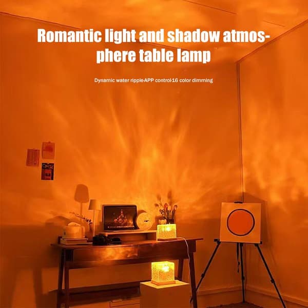 1PC Roterende Vand Krusning Atmosfære Lampe Romantisk Lampe Dynamisk A2