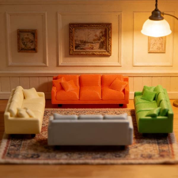 Miniature Simulation Sofa Model Dukkehus Stue Sofa Møbler A4
