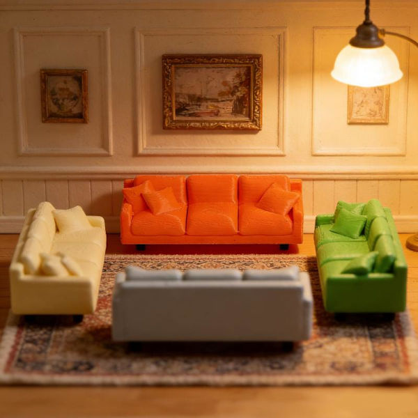 Miniatyr Simulasjon Sofa Modell Dukkehus Stue Sofa Møbler A5