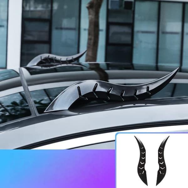 2 stk bil 3D dragehorn takdekor biltilbehør med 3D okseh Silver
