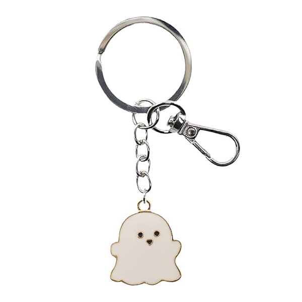 Sarjakuva mustavalkoinen Ghost Halloween avaimenperä autolaukku Keyrin White