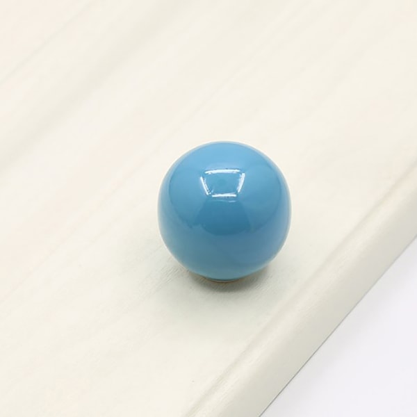 Kulformad keramisk knopp / Barnrumsbyteknopp 33mm Cab blue