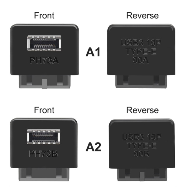 Moderkort USB Header Adapter USB3.0 19pin 20pin till TYPE-E 90 A1