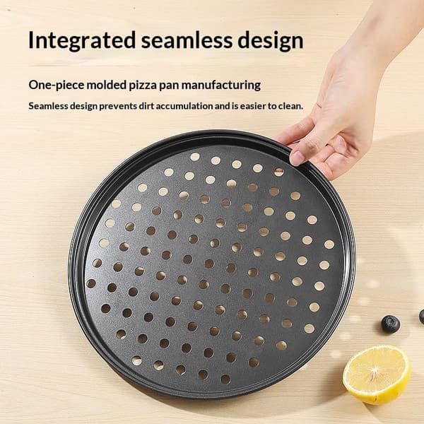 Bakestål pizzapanne med hull L