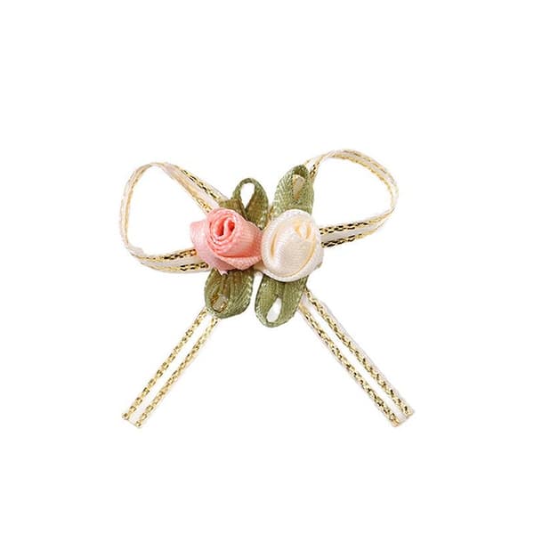 (10st/förpackning) 4,5 cm rosknopp rosett vit rosa 2 rosenrosetter presentförpackning 1