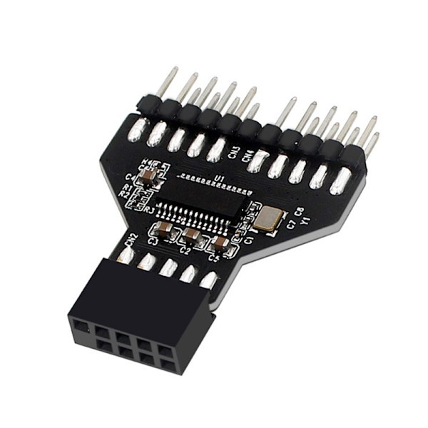 USB 2.0 1 til 2 porter 9 pins kabeladapter Hovedkort frontpanel