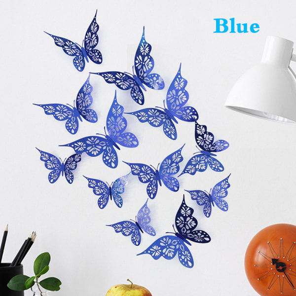 Uusi 3D Hollow Butterflies -seinätarra kodin sisustamiseen Livi Blue
